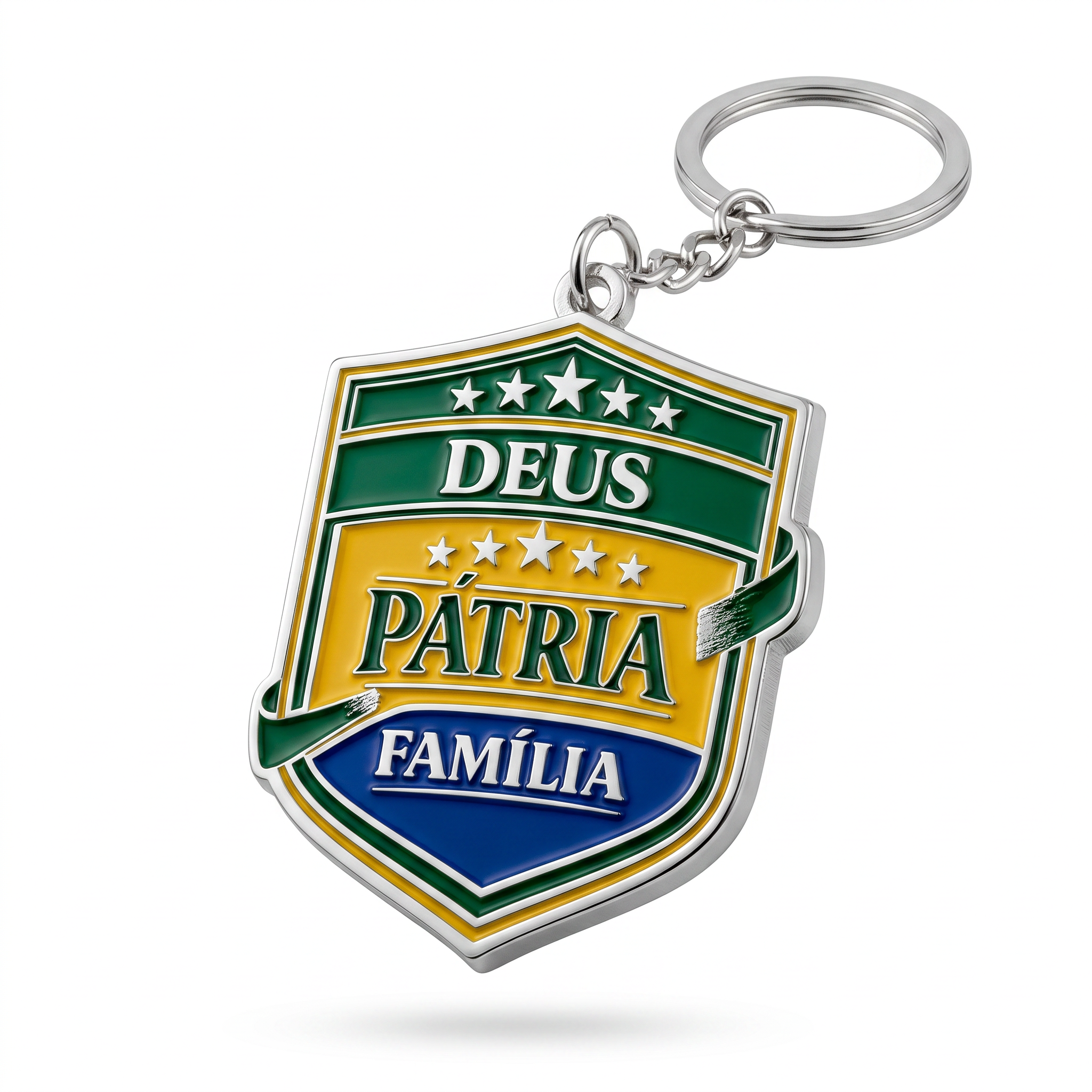 Chaveiro Deus Pátria Família em Metal